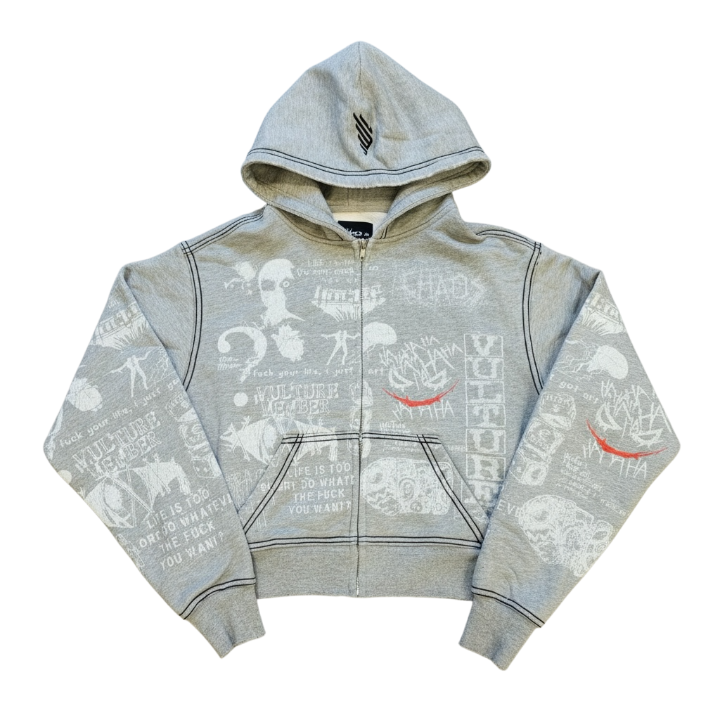 GREY CHAOS HOODIE