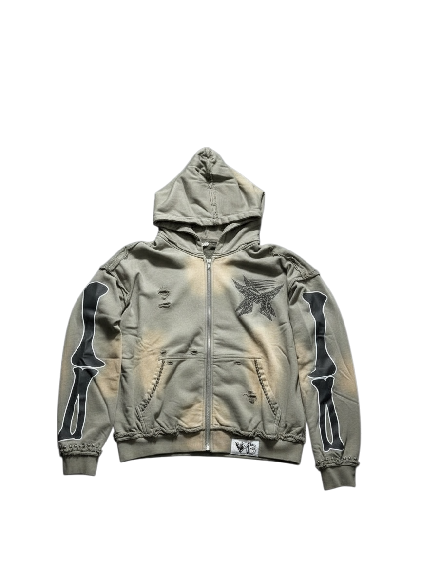 Grey sun faded hoodie