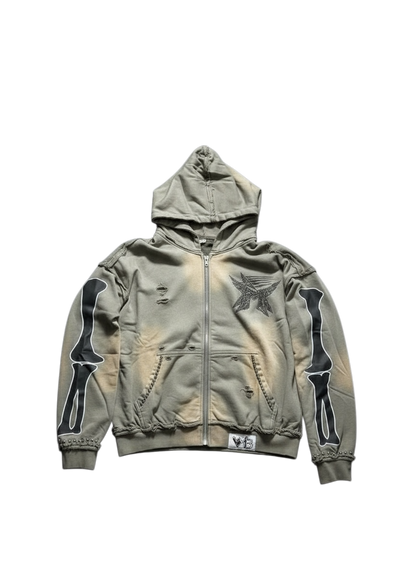 Grey sun faded hoodie