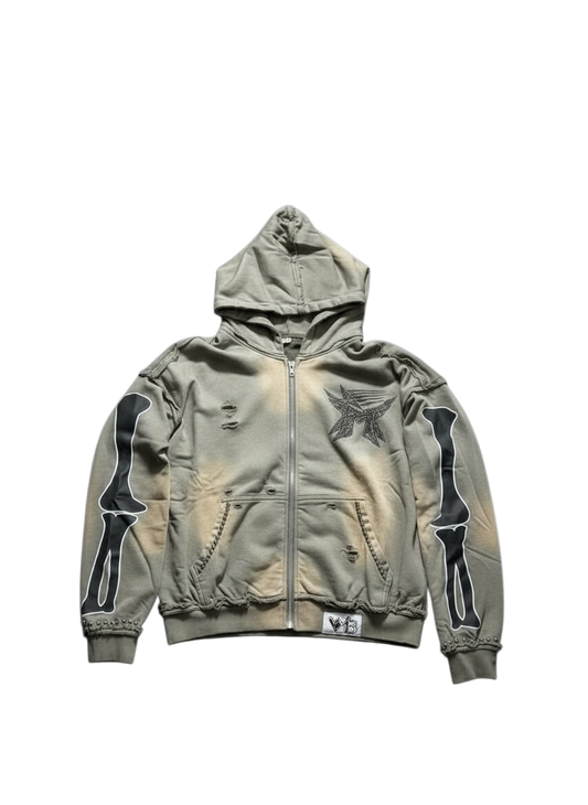 Grey sun faded hoodie