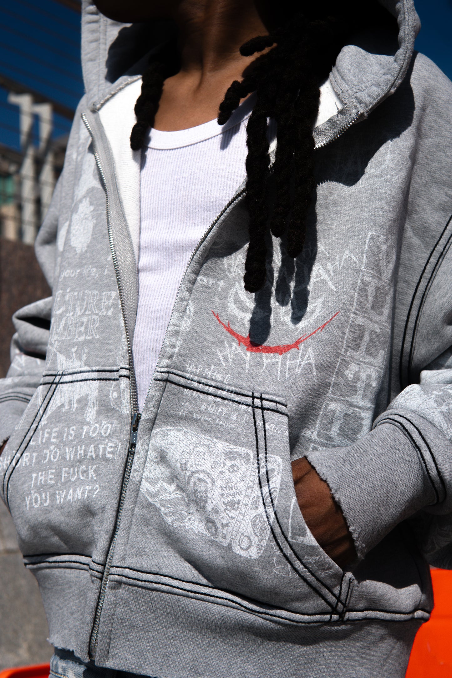 GREY CHAOS HOODIE(UNISEX)