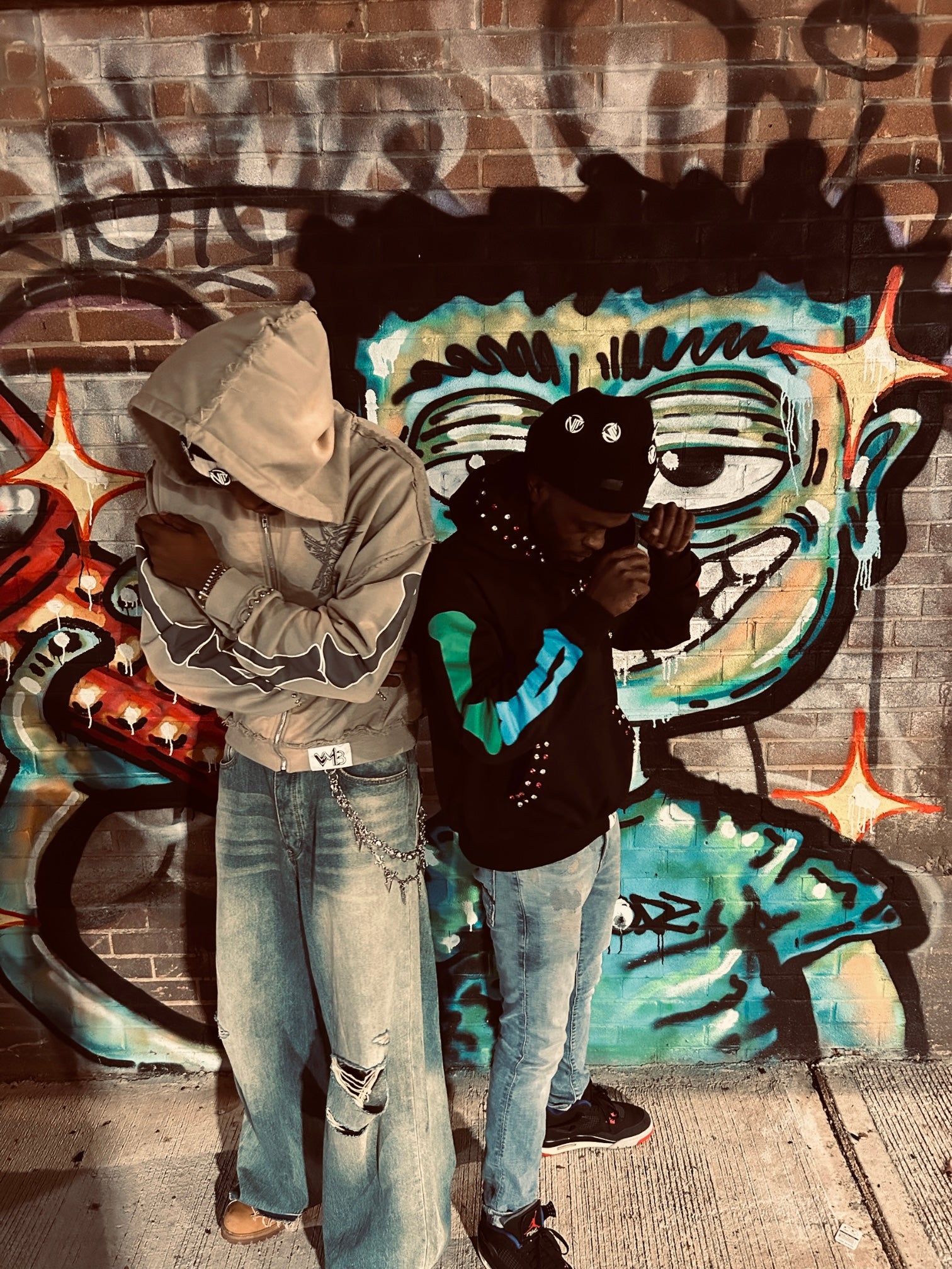 Grey sun faded hoodie